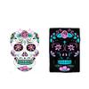 2023 New Funny Halloween Luminous Temporary Tattoos Stickers 2 Pcs,Glow In Dark Sugar Skull Face Stickers Colorful, Adults Day Of Dead Nightmare Face Tattoos Waterproof 3d Facial Party (05-08) view 2