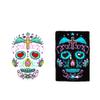 2023 New Funny Halloween Luminous Temporary Tattoos Stickers 2 Pcs,Glow In Dark Sugar Skull Face Stickers Colorful, Adults Day Of Dead Nightmare Face Tattoos Waterproof 3d Facial Party (05-08) view 3