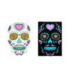 2023 New Funny Halloween Luminous Temporary Tattoos Stickers 2 Pcs,Glow In Dark Sugar Skull Face Stickers Colorful, Adults Day Of Dead Nightmare Face Tattoos Waterproof 3d Facial Party (05-08) view 4