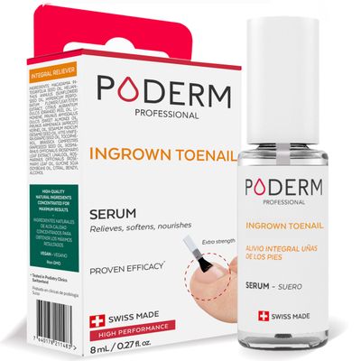 PODERM  2 in 1 TOENAIL INTEGRAL RELIEVER  Soften Nail  Toe and Fingernail Pain Reliever  Emollient properties - 100% Natural Ingredients and Vegan  Quick & Easy  Swiss Made
