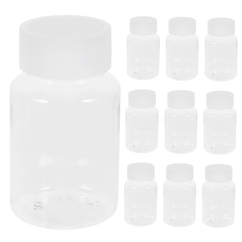 10pcs Empty Bottles with Caps Medicine Container Travel Bottle Clear Plastic Containers Makeup Containers Plastic Squeeze Bottles for Liquids Bottle Container Vial