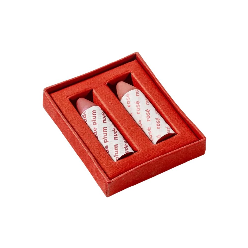 Axiology Multi Stick Crayons For Eyes, Lips, Cheeks Balmies Duo Gift Set Creamy Buildable Lightweight Moisturizing Blush Face Sticks Contour & Highlight All Day Wear Face Makeup (Nude Plum & Ros)