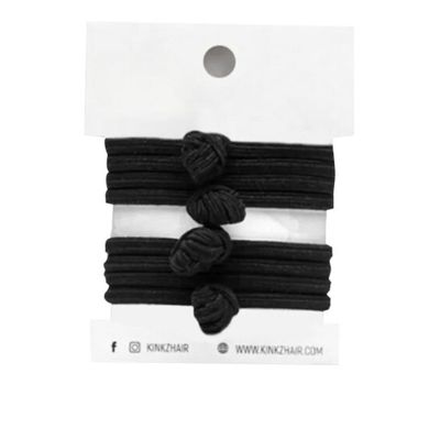"Kinkz 5-Inch Extra Strong Hair Ties for Thick and Curly Hair - Pack of 2, No-Slip Grip, Elastic Ponytail Holders, Gentle and Comfortable, Seamless Seamless Elastic Bands, Damage-Free Hair Accessories, Long-lasting Performance, Black Hair Ties, Soft
