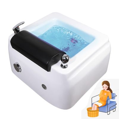 BaYte Foot Bath Tub Washing Salon Footbath Sink Acrylic Massage Footbath Adjustable Temperature with Pedicure Foot Rest Colorful Lamp Footbath Stress Relief for Fatigue and Tired Feet.