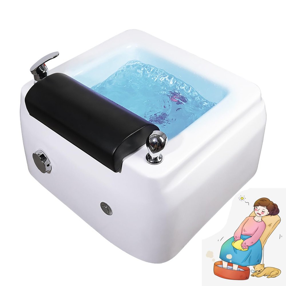 BAYTE Pedicure Spa Bathtub Foot Soak Tub Deep Foot Bath Spa with Massage Colorful Lamp Footbath Portable Spa Adjustable Temperature Pedicure Bowl Foot Detox Bucket Tub for Home Spa Treatment.