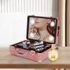banborba Makeup Train Case Cosmetic Organizer Box Makeup Case with Mirror, Makeup Case with Dividers Large Makeup Artist Organizer Kit Suitable for Makeup or Storing Cosmetics Necklaces and Earrings view 2