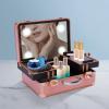banborba Makeup Train Case Cosmetic Organizer Box Makeup Case with Mirror, Makeup Case with Dividers Large Makeup Artist Organizer Kit Suitable for Makeup or Storing Cosmetics Necklaces and Earrings view 4