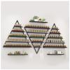 ZBJDX Triangular Metal Nail Polish Storage Racks, Wall-Mounted Essential Oil Cosmetic Display Case Large Capacity for Nail Salon Shop/Retail Shop and Also Organizing Books, Lipstick,Black view 1