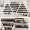ZBJDX Triangular Metal Nail Polish Storage Racks, Wall-Mounted Essential Oil Cosmetic Display Case Large Capacity for Nail Salon Shop/Retail Shop and Also Organizing Books, Lipstick,Black view 4