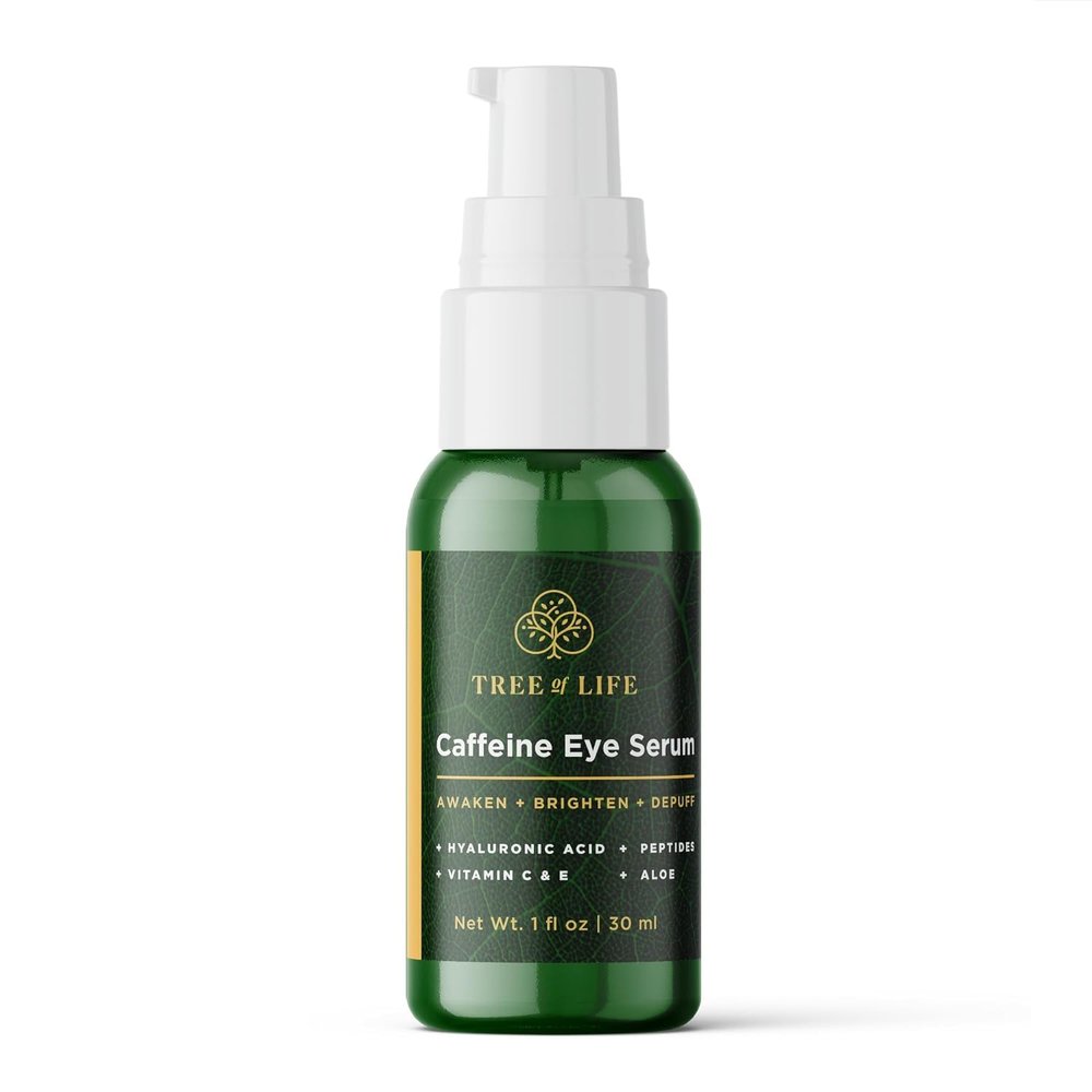 Tree of Life Facial Serum for Face - Skin Care Face Serums, Hydrating, Anti-Aging, Skin Care Duo Serums to Brightening Dark Spot, Smooth Dry & Sensitive Skins (Caffeine Eye Serum, 1oz)