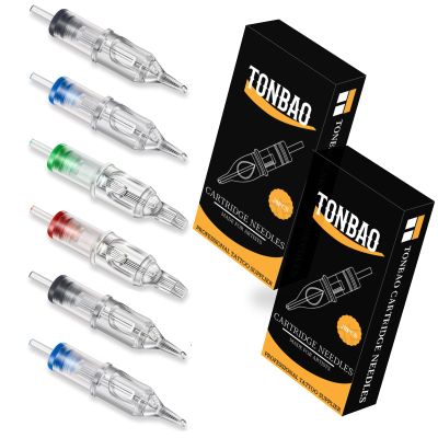 TONBAO Tattoo Cartridges Needles - 40pcs Assorted Disposable Tattoo Needles Cartridge Round Liner Shader Magnum #12 3RL 5RL 7RL 9RL 3RS 5RS 7M1 9RM Mixed 0.35mm for Tattoo Artists