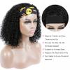 Unvizossa Curly Headband Wig Human Hair 8 Inch Deep Wave Human Hair Wigs for Black Women Machine Made No Lace Deep Curly Headband Wig 150% Density Natural Black Color view 3
