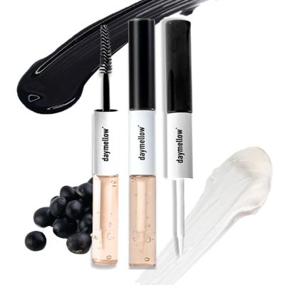 daymellow All Day Eyelash Dual Serum 0.34fl.oz/10ml, 2-in-1, Eyelash Serum, Black Beans, Peptide, Panthenol, Enhancing, to Grow Lashes, Longer, Thicker, Advanced Lash, Vegan, Korean Skincare