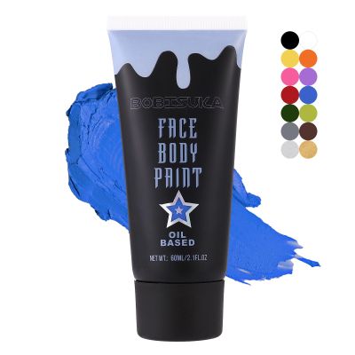 BOBISUKA Blue Face Body Paint, Oil-based Cream Painting Kit, Blendable Facepaint for Halloween Avatar Smurf Mystique Cosplay, Costume, Parties, Stage, Theater, SFX Special Effect Makeup2.1 Fl.oz