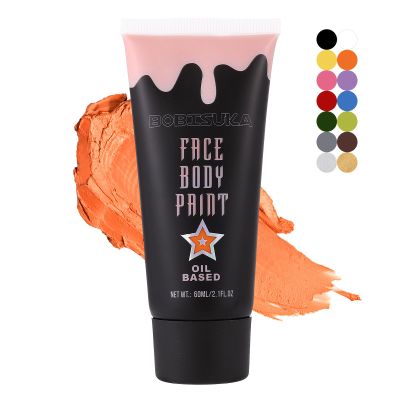 BOBISUKA Orange Face Body Paint, High Pigmented Face Painting Kit for Halloween Makeup, Scary Pumpkin, Tiger Cosplay, Costume, SFX Special Effect and Theme Parties2.1 Fl.oz