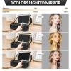 14.6X 10.3Large Makeup Case Black with Lighted Up Mirror, Professional Travel Vanity Cosmetic Train Bag with LED Light, 3 Colors Light and Adjustable Brightness Makeup Case for Women Girls (Black) view 4
