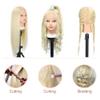 Opini Mannequin Head with Real Human Hair 80% 26 Inch Hair Mannequins to Practice on Doll Heads for Hair Styling with Clamp and Tools Cosmetology Mannequin Head #613 Blond view 3