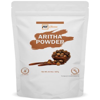mGanna 100% Pure Aritha Powder | Soap Nut Powder For Hair Wash DIY Shampoo & Conditioner 227 GMS / 0.5 LBS