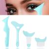 4Pcs Reusable Silicone Eyeliner Stencils - Mascara Shield Guard, Eyelash Lipstick Eyeshadow Applicators Aid Tool - Multifunctional Eye Makeup Tool for Women, Beginners (Green) view 1