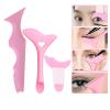 3PCS Eyeliner Stencils Mascara Shield Silicone Eyeliner Applicator Tool Multifunctional Makeup Tool Eyeshadow Lipstick Mascara Eyeliner Guide Wing Eyeliner Tool for Beginners(Pink) FMOYSIEN view 1
