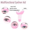 3PCS Eyeliner Stencils Mascara Shield Silicone Eyeliner Applicator Tool Multifunctional Makeup Tool Eyeshadow Lipstick Mascara Eyeliner Guide Wing Eyeliner Tool for Beginners(Pink) FMOYSIEN view 2