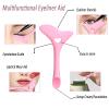 3PCS Eyeliner Stencils Mascara Shield Silicone Eyeliner Applicator Tool Multifunctional Makeup Tool Eyeshadow Lipstick Mascara Eyeliner Guide Wing Eyeliner Tool for Beginners(Pink) FMOYSIEN view 3