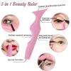 3PCS Eyeliner Stencils Mascara Shield Silicone Eyeliner Applicator Tool Multifunctional Makeup Tool Eyeshadow Lipstick Mascara Eyeliner Guide Wing Eyeliner Tool for Beginners(Pink) FMOYSIEN view 4