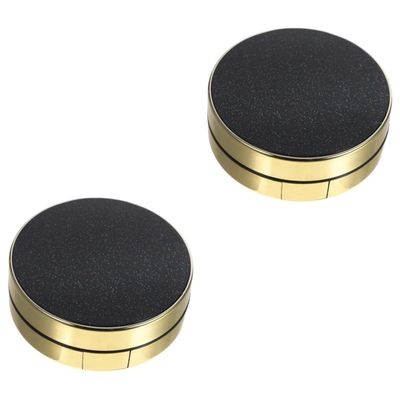 Beaupretty 2pcs Round Black Refillable Blusher Box with Puff and Mirror Two Pressed Container for Makeup Storage Lightweight and Portable for Travel and Daily Use