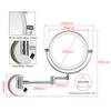 AMHIL Bathroom LED Wall Mounted Makeup Mirrors, 8 Inch Double Sided Brass Lighted Magnifying Shaving Foldable Switch Chrome (Color : Usbrechargeable, Size : 5X) view 4