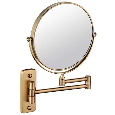 AMHIL Wall Mounted Makeup Mirror 8-inch 3X Magnification 360 Swivel Extending Folding Bathroom Shaving Cosmetic Make Up Mirror (Color : Archaize, Size : 1X/5X)