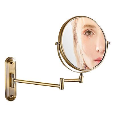 AMHIL Wall Mounted Makeup Mirror with Magnification, Double Sided Swivel Vanity Mirror, 360 Degree Swivel (Color : 6in, Size : 5X)