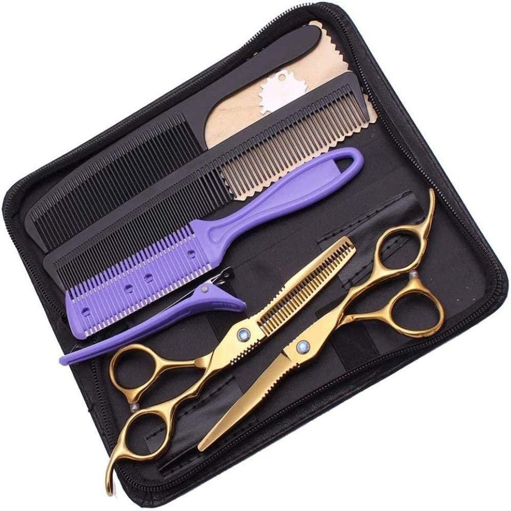 Barber Scissors Set 5.5 6 Steel Thinning Shears Hair Cutting Scissors Hair Scissors Hairdressing Scissors 6 inches Jin D-1 6Y
