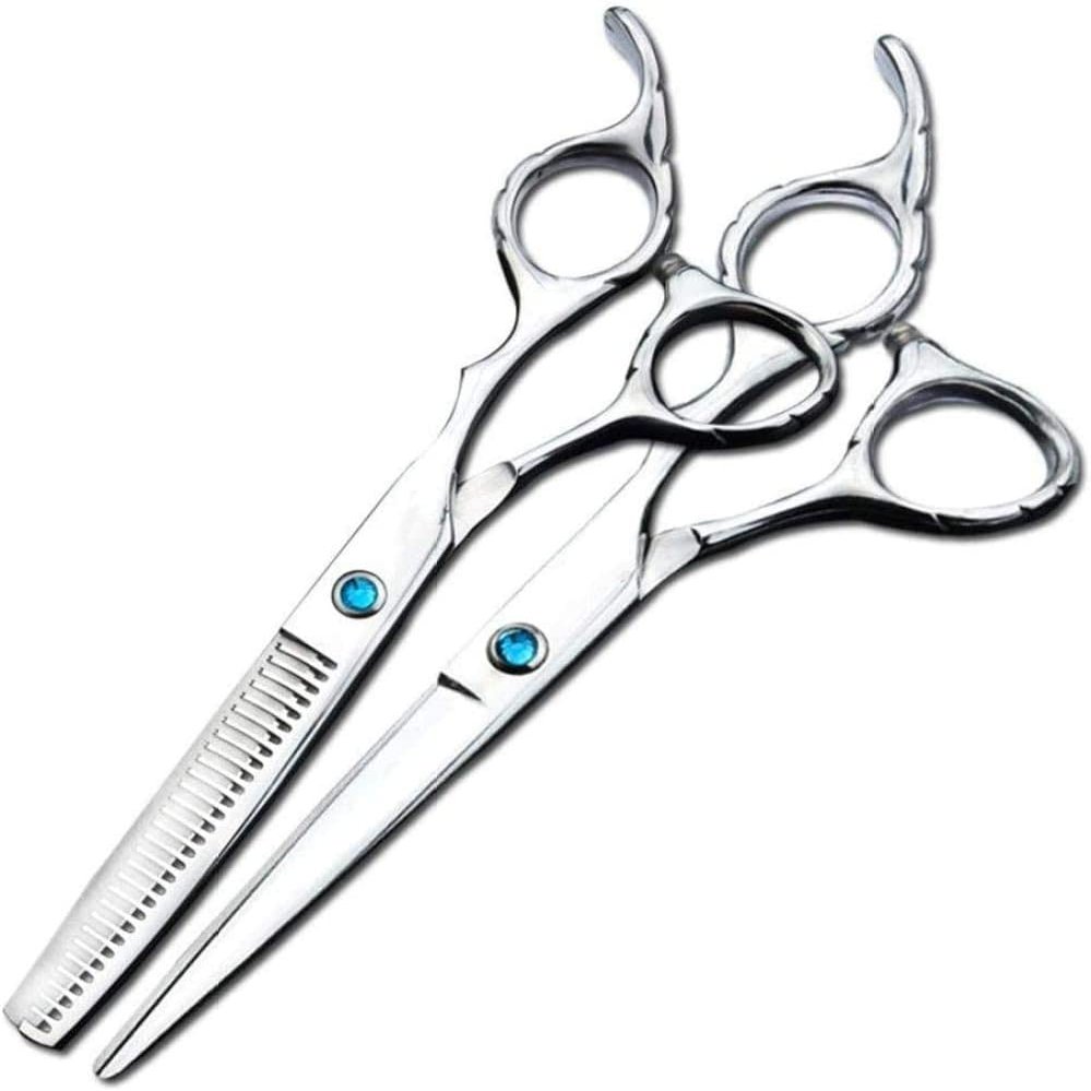 Barber Scissors Hair Cutting Scissors Set Professional 6 inch Hairdressing Scissors Stainless Steel Barber Salon Cutting Scissor and Thinning Scissors