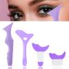4Pcs Eyeliner Stencils Reusable Silicone Eyeliner Aid Mascara Shield Guard Eyeliner Eyelash Lipstick Eyeshadow Applicators Aid Tool Multifunctional Eye Makeup Tool for Women, BeginnersPurple view 1