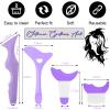 4Pcs Eyeliner Stencils Reusable Silicone Eyeliner Aid Mascara Shield Guard Eyeliner Eyelash Lipstick Eyeshadow Applicators Aid Tool Multifunctional Eye Makeup Tool for Women, BeginnersPurple view 2