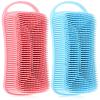 2pcs Silicone Exfoliating Body Scrubber 2 in 1 Body Shampoo Brush Soft Silicone Loofah Brush for Clean, Lather Well view 1