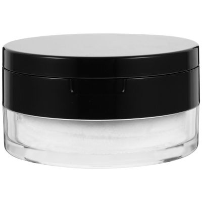 Beaupretty Loose Container Empty Makeup Case with Puff Mirror for Travel Home Black