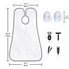 Beard Bib Apron for Men, Christmas Day Gift Beard Trimming Catcher Bib for Shaving & Hair Clippings, Waterproof Non-Stick Hair Catcher Grooming Cloth with 2 Suction Cups(White) view 2