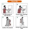 Beard Bib Apron for Men, Christmas Day Gift Beard Trimming Catcher Bib for Shaving & Hair Clippings, Waterproof Non-Stick Hair Catcher Grooming Cloth with 2 Suction Cups(White) view 3