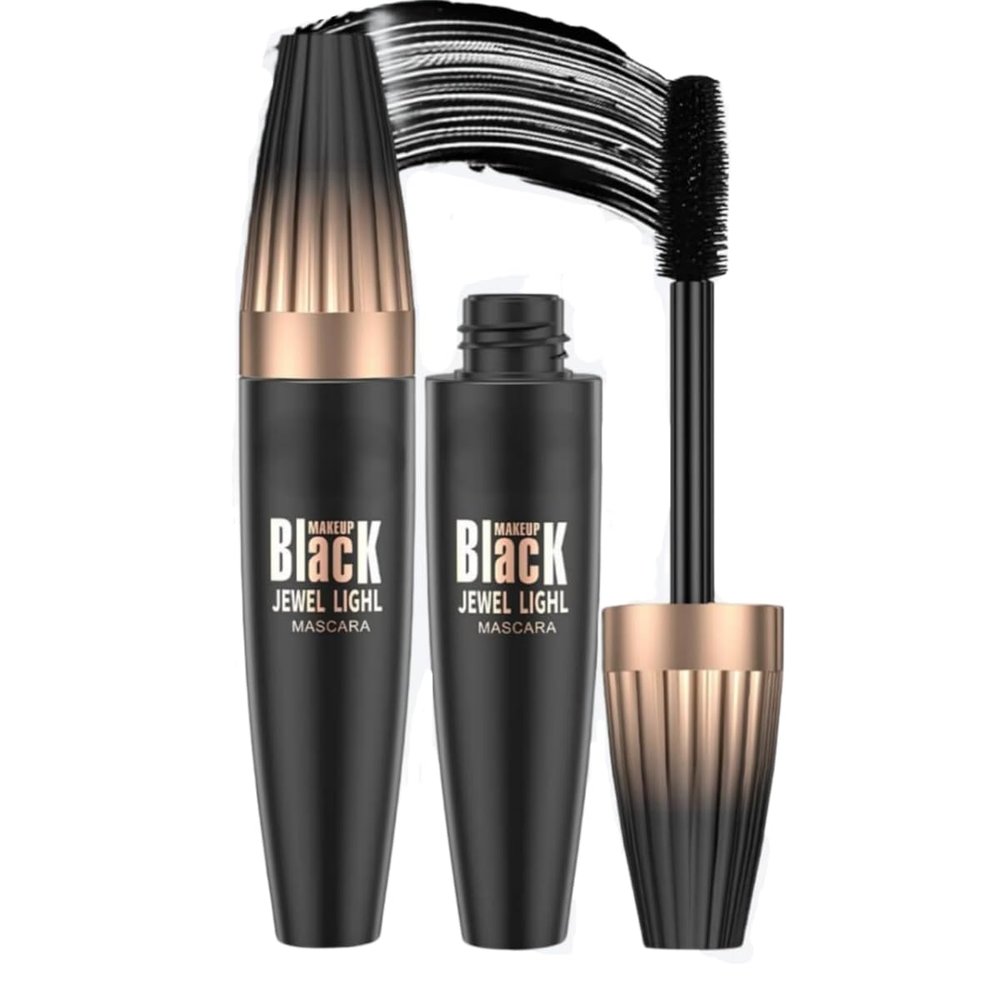 4D Silk Fiber Lash Mascara Black -5x Natural Volume & Length Liquid black Mascara with Fiber Extensions for Thickening, Waterproof & Smudge-proof Full and Soft Lashes (1)