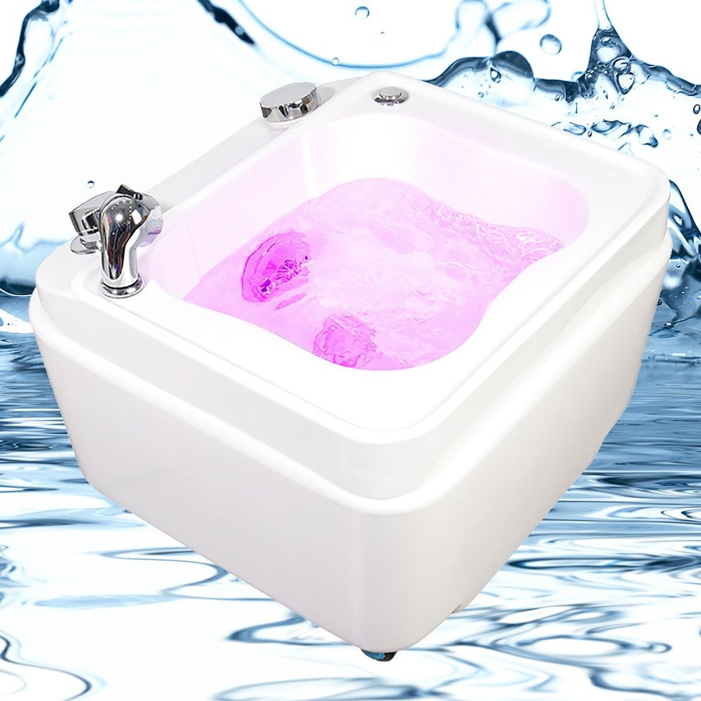 Acrylic Foot Bath Foot Bath Sink Massage Footbath can Automatically Drain and Adjust Hot and Cold Water with Pedicure Foot Rest Foot Baths & Spas Best Pedicure at Home Spa Treatment.