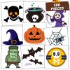 180pcs 60 Designs Halloween Temporary Tattoos for Kids, Children Fake Tattoos Stickers Party Supplies, Pumpkin Lantern Ghost Vampire Tattoo Body Sticker Halloween Party Themed Accessory Decorations view 1