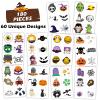 180pcs 60 Designs Halloween Temporary Tattoos for Kids, Children Fake Tattoos Stickers Party Supplies, Pumpkin Lantern Ghost Vampire Tattoo Body Sticker Halloween Party Themed Accessory Decorations view 2