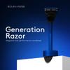 Bolin Webb Generation Razor and Stand in Blue. Fitted with Gillette Fusion5 Blade. Luxury Razor for Men. view 4