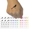 Brash Great-Tailed Grackle Black Bird Temporary Tattoo Water Resistant Fake Body Art Set Collection - White (One Sheet) view 1