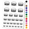 Delicious Hamburger Cheeseburger American Fast Food Temporary Tattoo Water Resistant Fake Body Art Set Collection - Light Pink (One Sheet) view 1