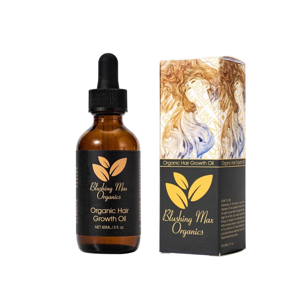 Blushing Max Organic Rosemary Mint Hair Growth & Strengthening Serum - Peppermint, Castor, Coconut, Ginger Oils, Biotin, Scalp Treatment for Moisturizing and Hair Growth