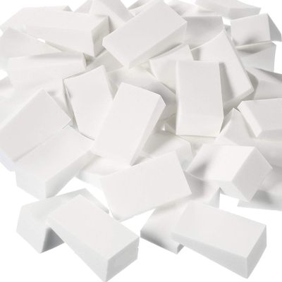 128 Beauty Makeup Blender Sponge Cosmetic Wedge Triangle Facial Applicator White Disposable Makeup Applicator Cosmetic Wedges Sponges for Foundation Apply Liquid, Cream, and Powder Cosmetics