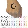 Star and Crescent Moon Islam Ottoman Temporary Tattoo Water Resistant Fake Body Art Set Collection - Yellow (One Sheet) view 1