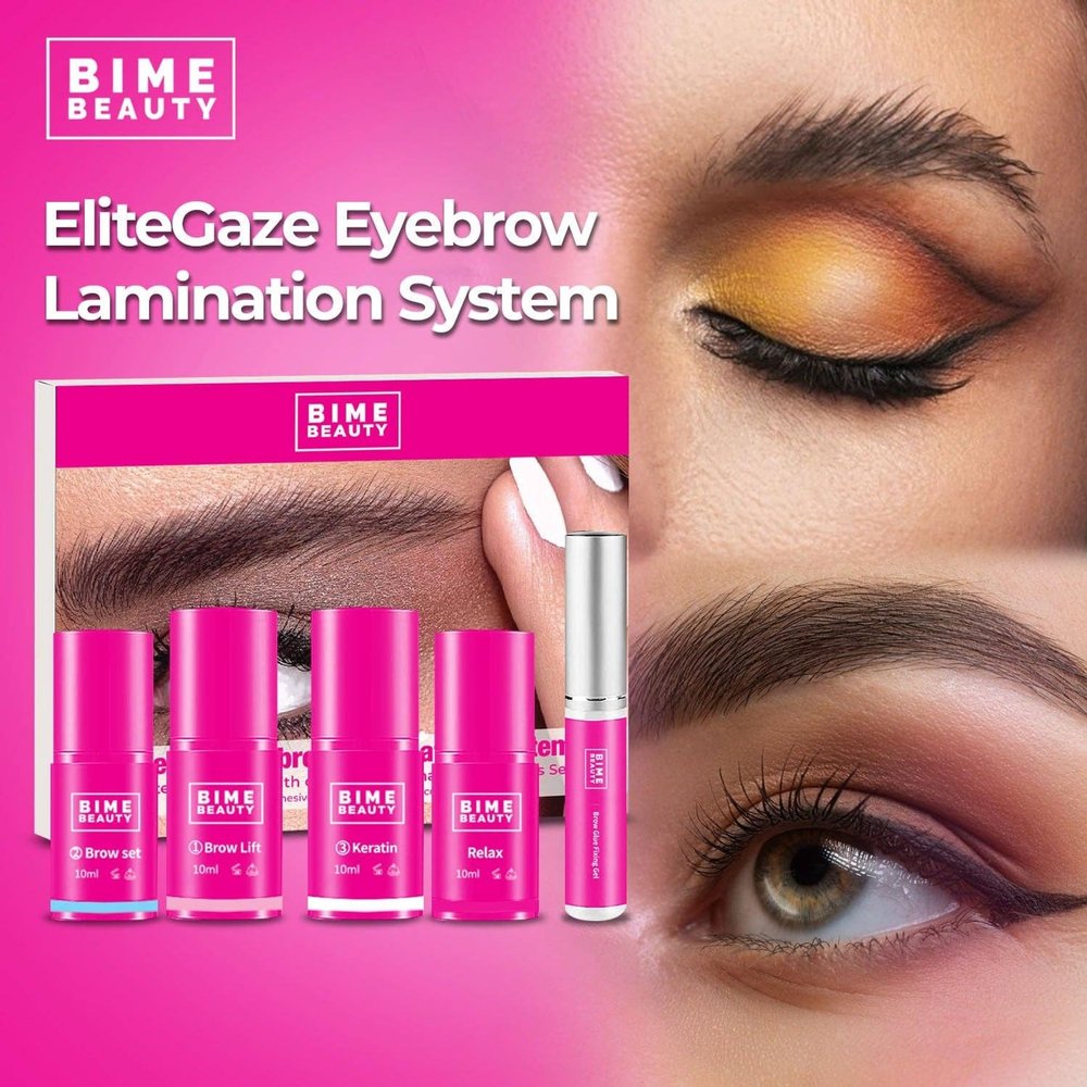 Bime Beauty EliteGaze Brow Lamination Kit - Professional Eyebrow Lamination long-lasting Kit with Complete Brush Accessories - Eye Brow Pencil for Women | Eye Brow Care | Eye Brow Growth Serum
